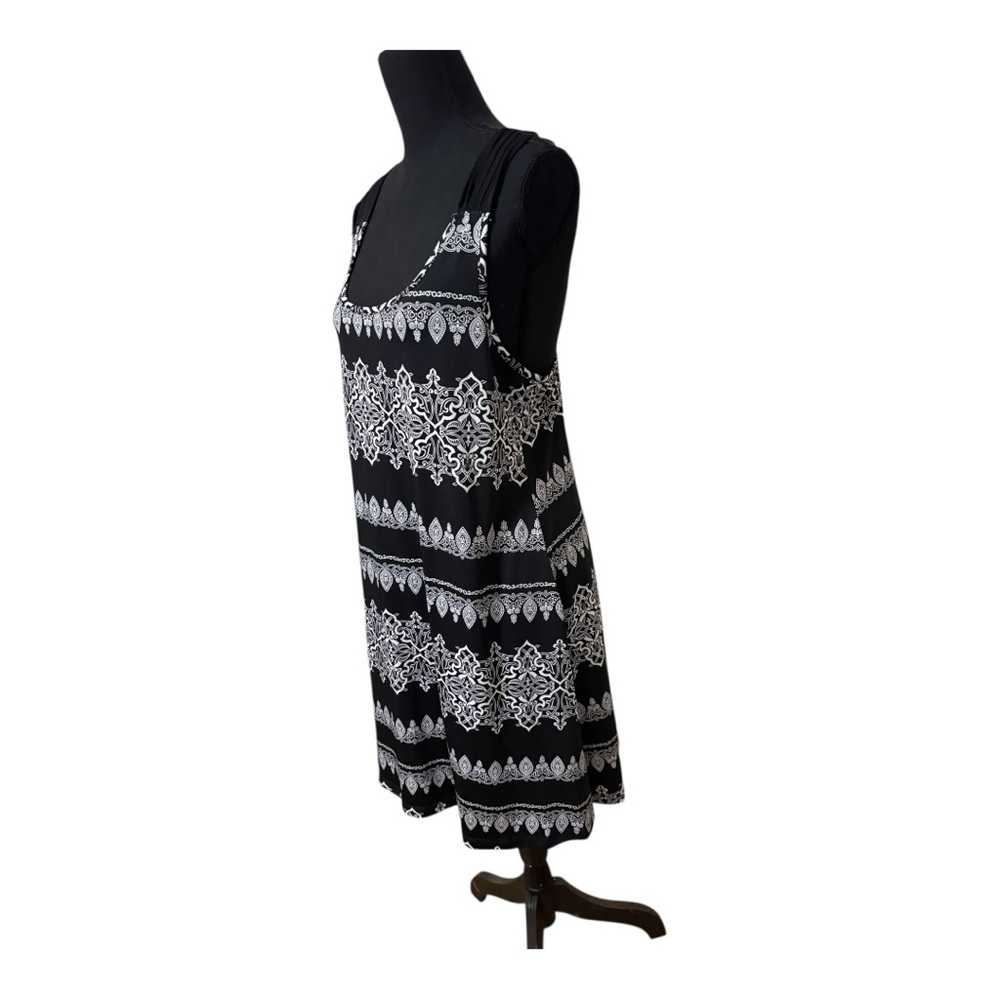 black and white patterned tank dress size XL. - Picture 3 of 7